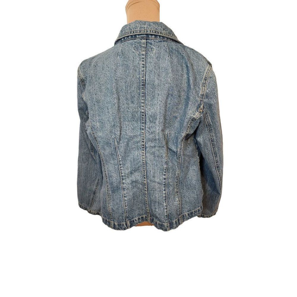 Crazy Horse Embroidered Floral Denim Jacket in Large - Picture 3 of 9